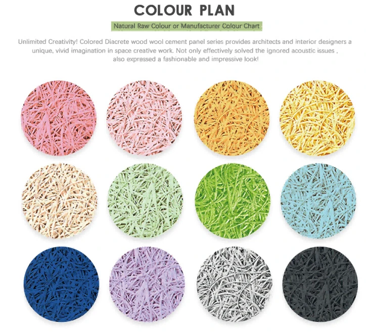 Wood Wool Acoustic Wall Ceiling Panel COLOR Wood Wool Acoustic Wall Ceiling Panel COLOR
